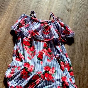 plaid dress with flowers